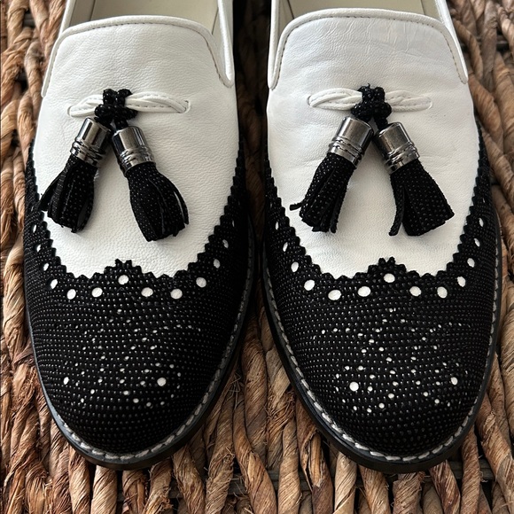 Stuart Weitzman Black and White Loafers - Picture 2 of 6